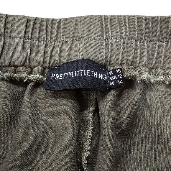 PrettyLittleThing Khaki Wide Leg Cargo Pants - Picture 5 of 9